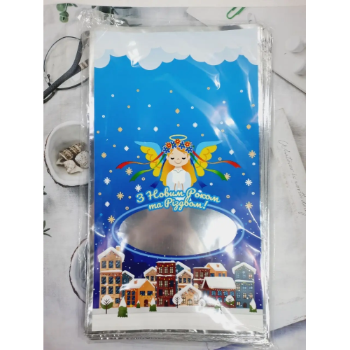 Новорічна фольгована упаковка 20*35 см Діти