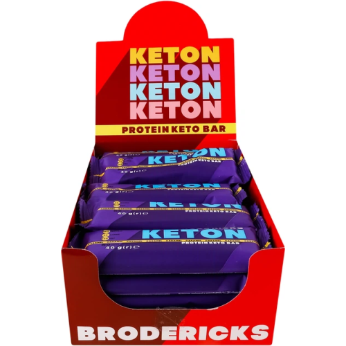 Упаковка низьковуглеводних батончиків "Keton"  у шоколадній глазурі з карамелью 40г * 25 шт