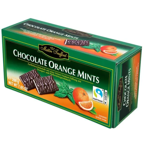 Шоколадні цукерки з м'ятою і апельсином Maitre Truffout Orange Mints 200 г