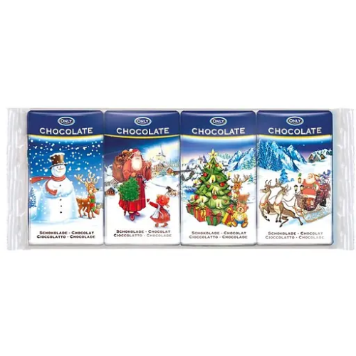 Шоколадки Only Christmas молочні 4 шт. х 15 г