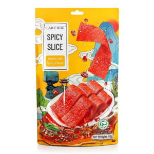 Снек Латяо Lakexixi Spicy Slice солодко-гострі пластинки (жовті),  92г