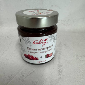 Кизил протертый с медом и клубникой, 240г