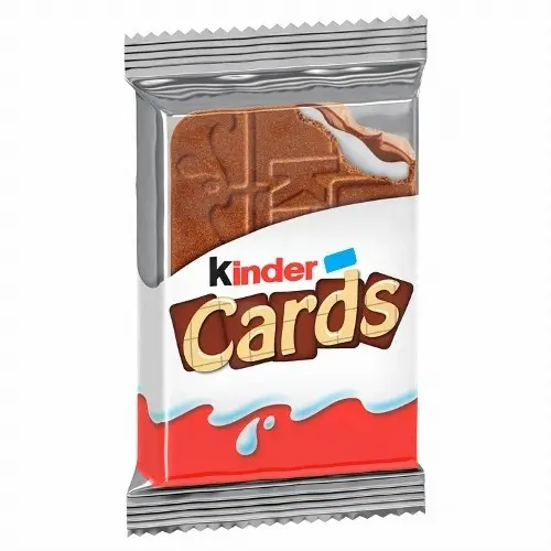 Вафлі Kinder Cards з молочною і какао начинкою  25.6г.